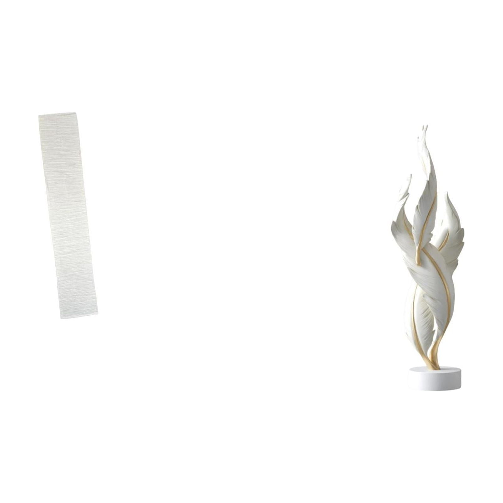 Floor Lamp Shade Feather Sculpture Decorative Figurine Resin Material Design for Living Room Office Decor