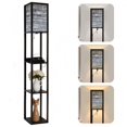 thumbnail image 1 of Floor Lamp with Shelves Corner Display Bookshelf Lamp for Living Room and Bedroom Grey Weathered Grain Light Grey Natural Knots Of LED Modern Shelf Floor Lamp 3 Color Temperature, 1 of 5