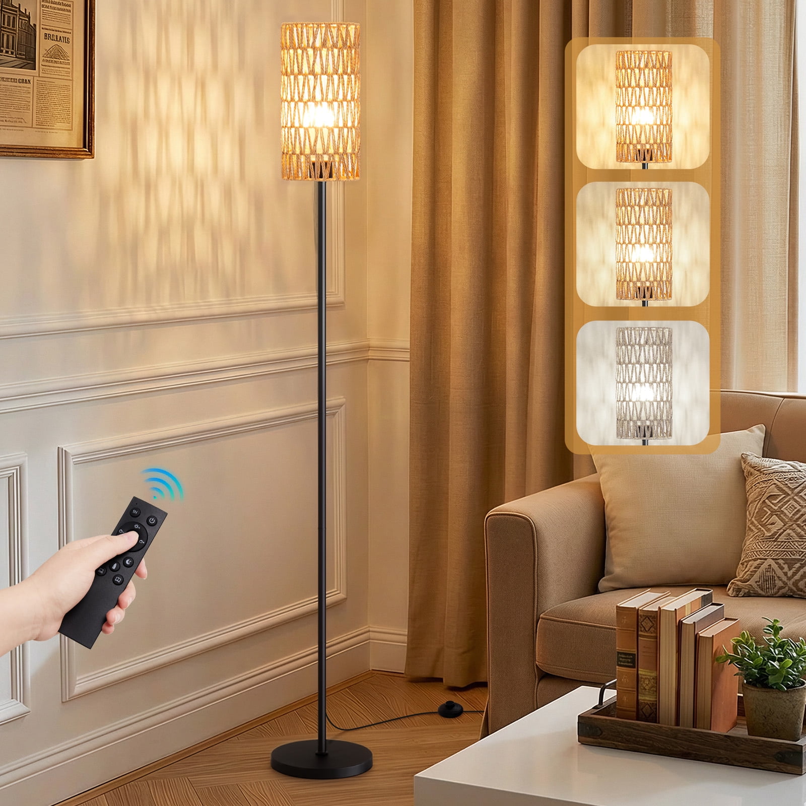 Floor Lamp, Standing Lamp Tall with Remote Control for Living Room, Bedroom, Office