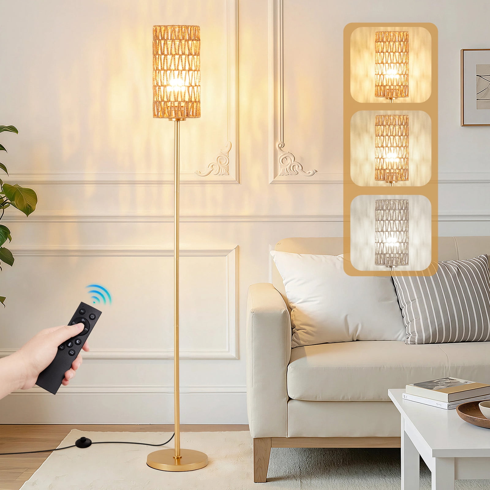 Floor Lamp, Standing Lamp Tall with Remote Control for Living Room, Bedroom, Office