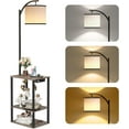 thumbnail image 1 of Floor Lamp with Table, End Table for Living Room with Lamp, Shelves Side Table with Charging Station(USB & AC Port), 3 Color Temperature LED Bulb, Modern Nightstand Lamp for Bedroom, Office, 1 of 19