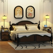 Floor Lamp with Table, End Tables with Lamps Attached 3-Color Temperature Bulb, Side Table with Lamp with 2 Drawers & Charging, Lamps Tables Combo for Bedroom, Dorm, Apartment - Rustic Brown