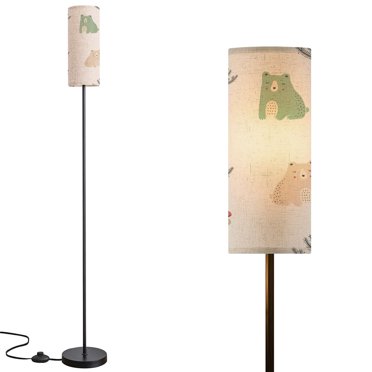 HomCom 48" Modern Free Standing Rectangle Floor Lamp With Linen Shade ...