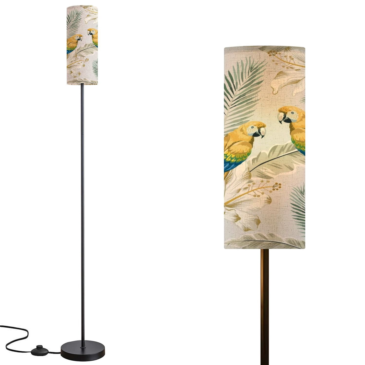 Image showcasing Floor Lamp for Living Room with 3 Color Temperature Yellow macaw ...