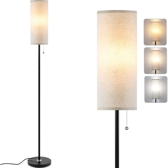 Floor Lamp for  Room, 3 Color Temperature Modern Standing Lamps, Minimalist Pole Lamp Tall Lamps for   Room Office,Black