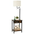 Floor Lamp with Table FIMEI Narrow End Table with Lamp, Bedside