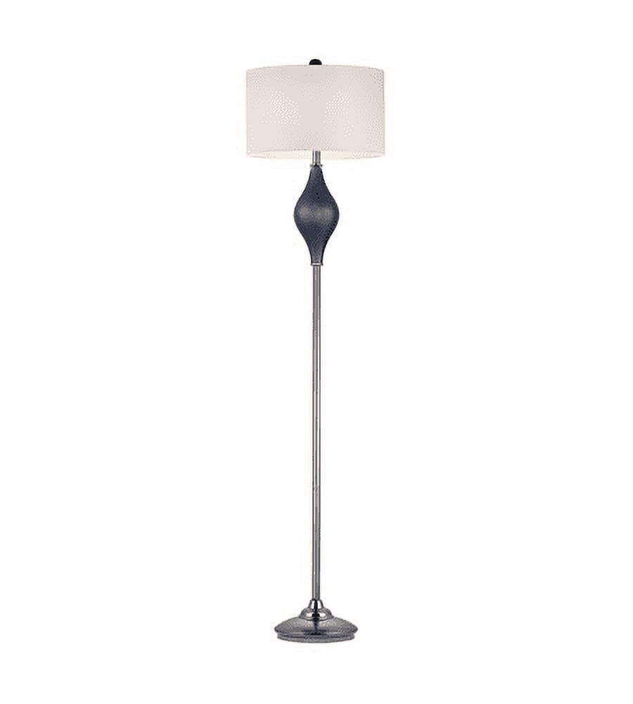 Floor Lamps 1 Light With Navy Blue Black Nickel Glass Metal Medium Base