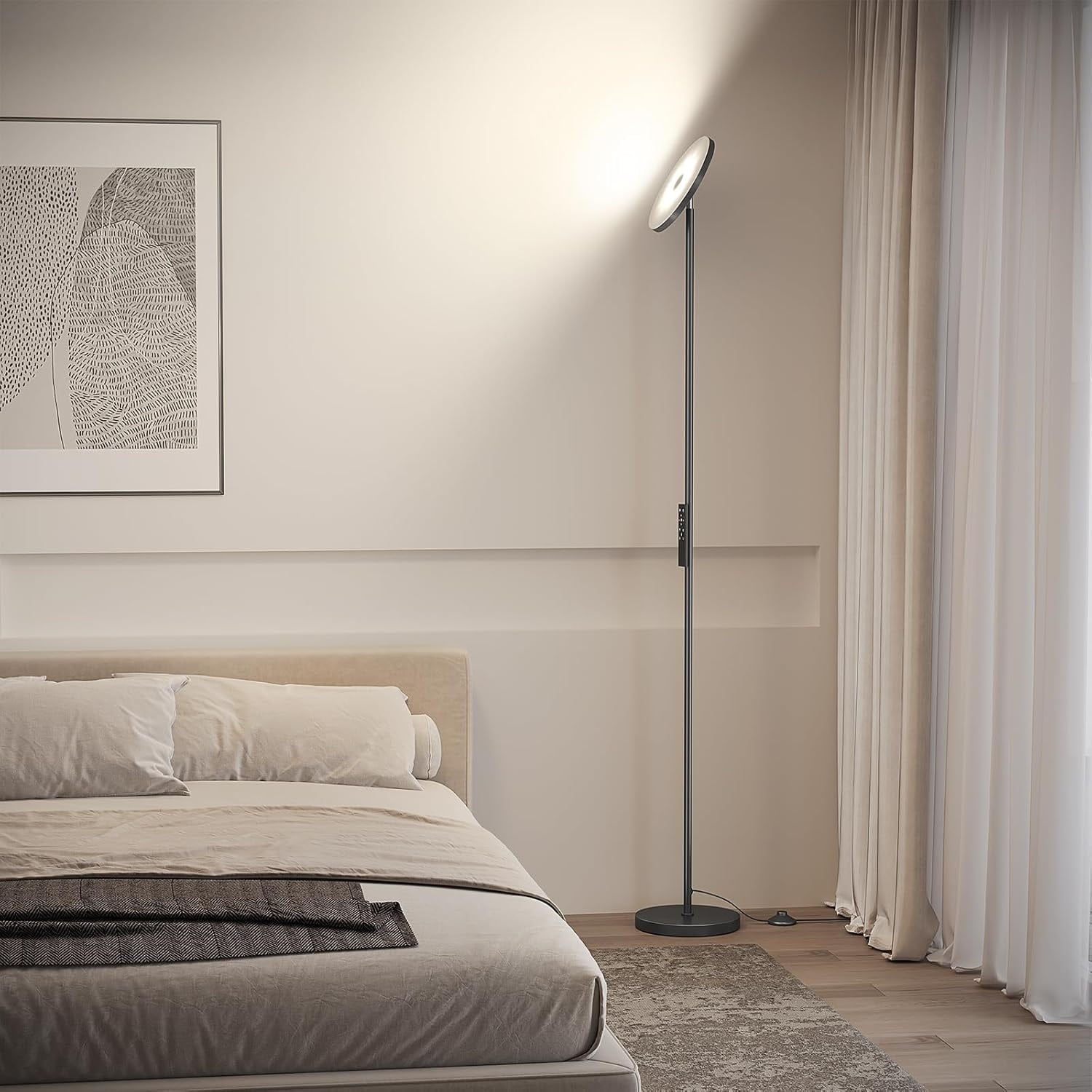 Floor Lamps for Living Room, 32W/3000LM Super Bright LED Floor Lamp with Remote Control, 69" Tall Standing Lamp with Stepless Dimmable, Modern Corner Lamp for Bedroom, Office