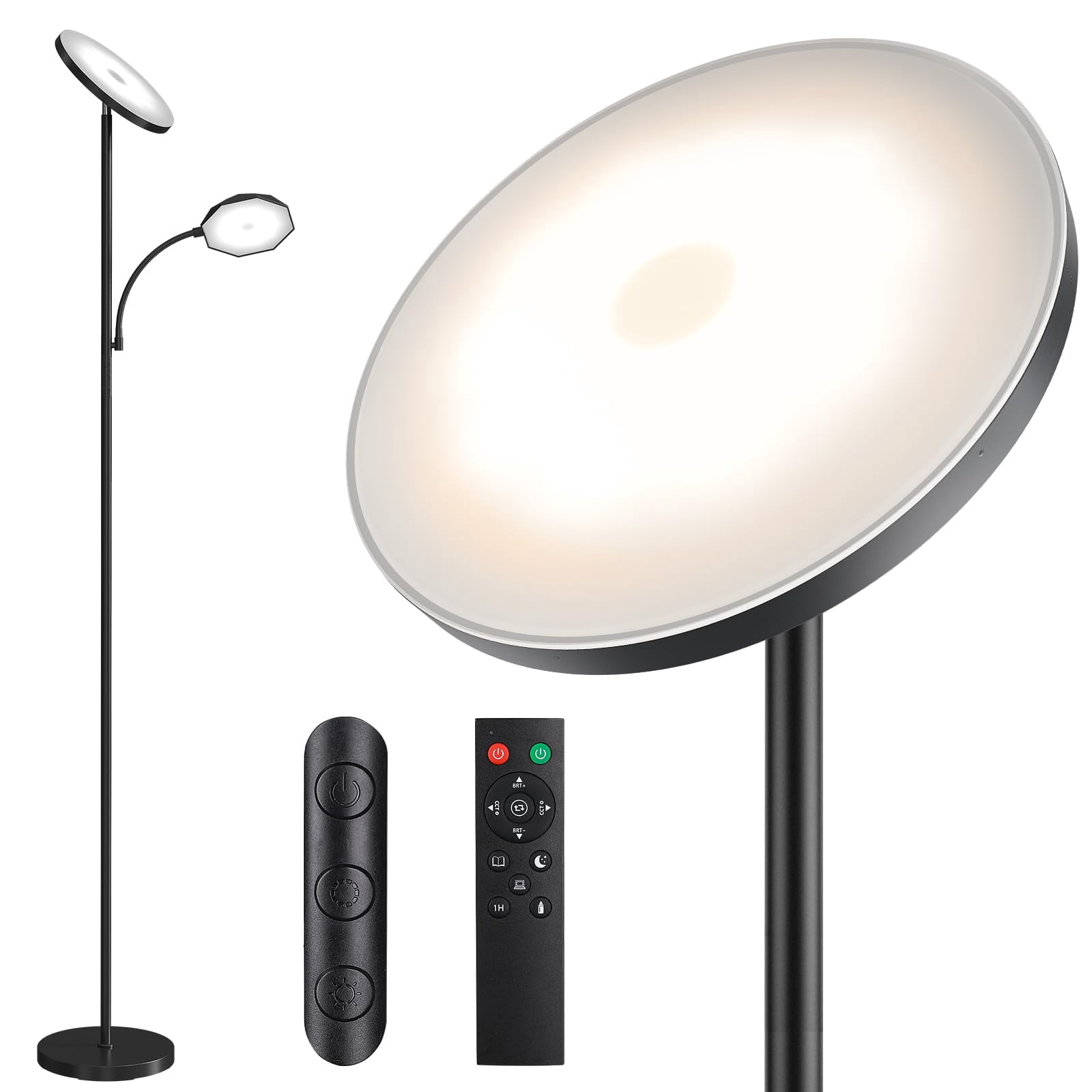 Floor Lamps For Living Room  48w/4200lm Super Bright Led Lamp With Remote Control 69" Tall Standing Stepless Dimmable Modern Torchiere Reading Bedroom Office