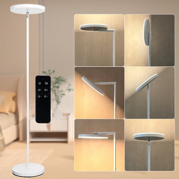 Anrotix 6.3 ft Adjustable Head White LED Floor Lamp