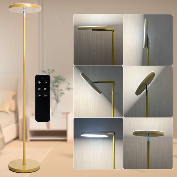 Anrotix 6.3 ft Art Deco Adjustable Head Gold Floor Lamps