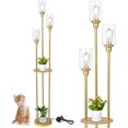 thumbnail image 1 of Floor Lamps for Living Room, Gold Floor Lamp with Shelves, 3-Lights Modern Brass Standing Lamp with Glass Shades, On/Off Foot Switch, Mid Century Tall Lamp for Bedroom Corner Office(66"), 1 of 14