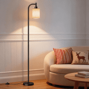 Floor Lamp for Living Room, 65" Tall Standing Lamp with Fabric Shade, 3 Color Temperature Floor Lamp with Foot Switch for Bedroom, Reading Room, Bulb Included