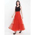 thumbnail image 1 of QSAWXQZ Women's Tiered Tulle Petticoat Maxi a-line Skirt for Prom Evening Red S, 1 of 11