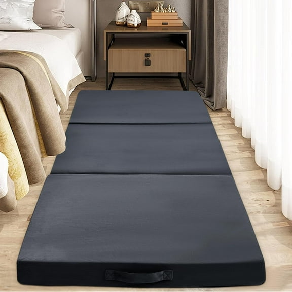 Floor Lounger Pillow,Foldable Soft Memory Foam Floor Pillow Portable 3-Piece Folding Pillow with Handle,Suit for Meditation,Playing,Yoga,Reading,Sleeping(Dark Gray)