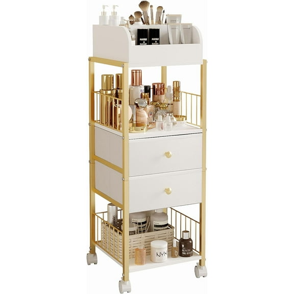Makeup Organizer Storage Cart, Large Skincare organizers, Makeup Stand with Drawers, Makeup Vanity Organizer  Display Cases Holder for  Care  Polish Perfume Makeup Brush ()