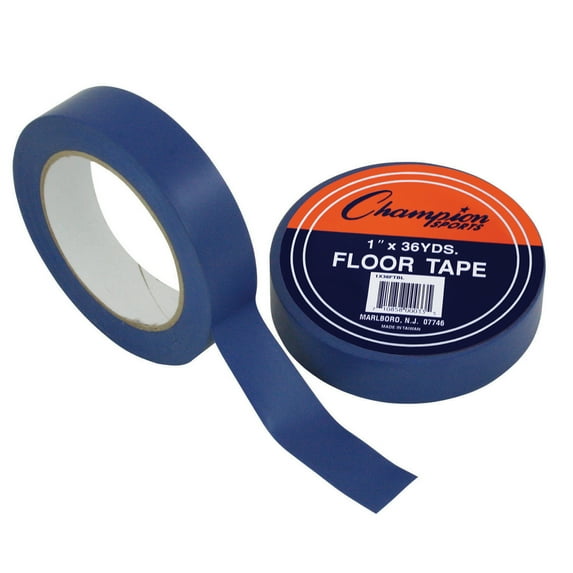 Floor Marking Tape, 1 in x 36 yd, Blue, Pack of 6 Rolls