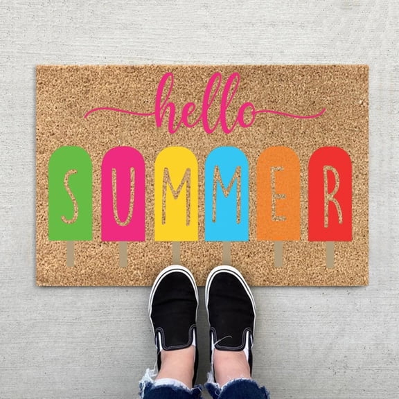 Floor Mat*1 1Pcs Summer Floor Mats Holiday Mats Welcome Door Mats Polyester Door Mat Beach Non Slip Floor Mat