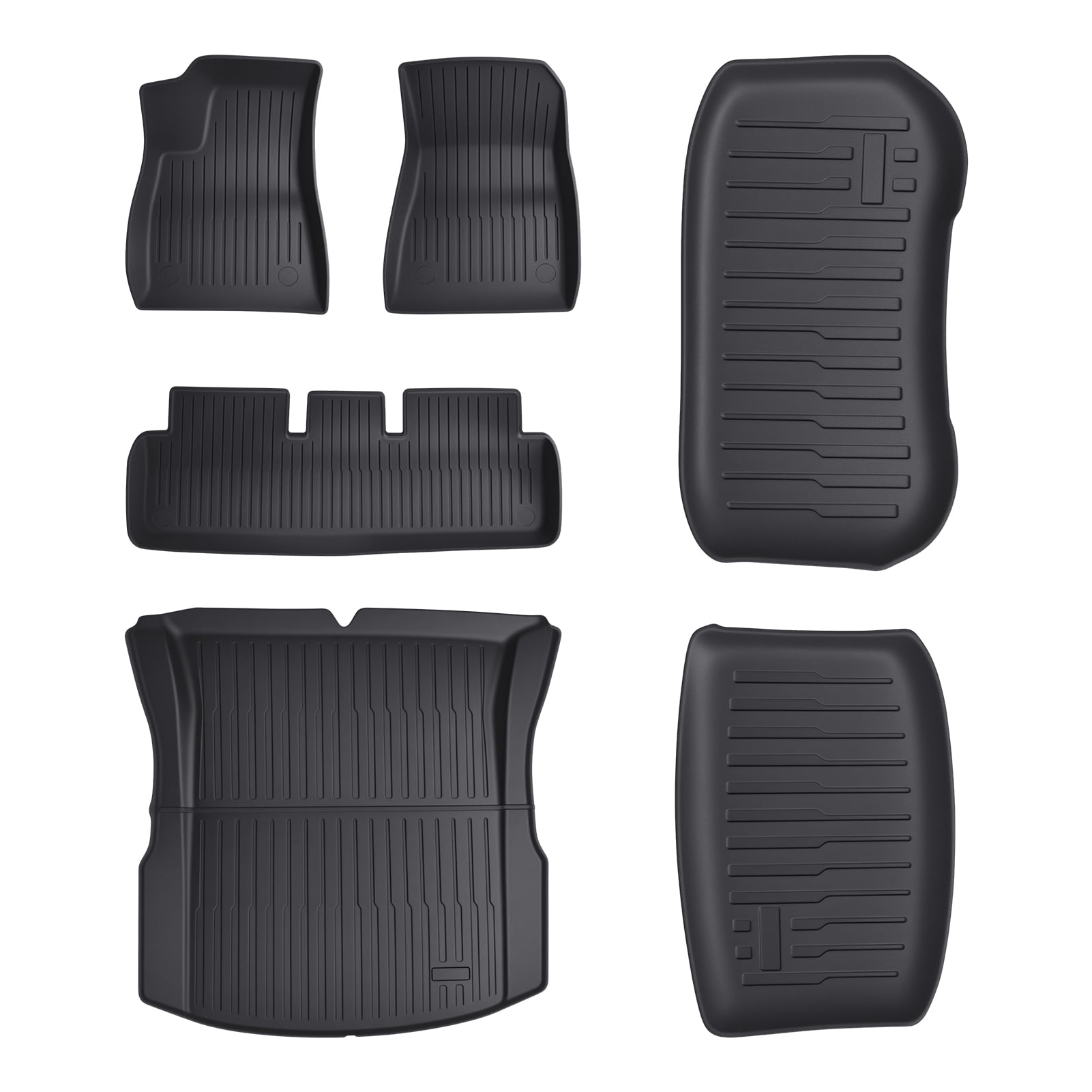 Floor Mat Full Set, Superior Carpet Floor Mats for Tesla Model 3 2020-2023, All Weather Anti-Slip TPE Automotive Interior Cargo Liners Trunk Mats (6Pcs/Set)