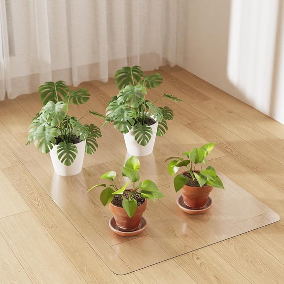 Floor Mat for Home, 24"x 36" Upgraded Clear Area Rug, Non-Slip Entryway Rug, PVC Waterproof Desk Cover Protector Refrigerator Mat, Plastic Desk Pad Mat