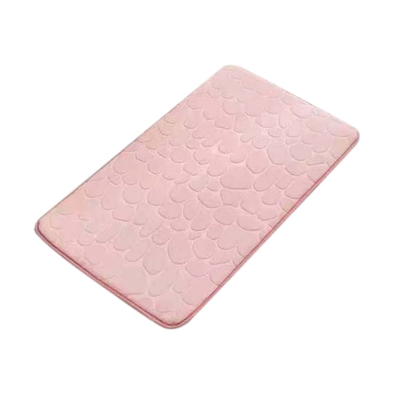 Floor Mat, Pink Heart Textured Anti-Slip, 15.7 Inch x 23.6 Inch Single Piece, Suitable for Bathroom Entryway Bedroom Kitchen Living Room Decor Absorbent Washable Indoor Area Rug