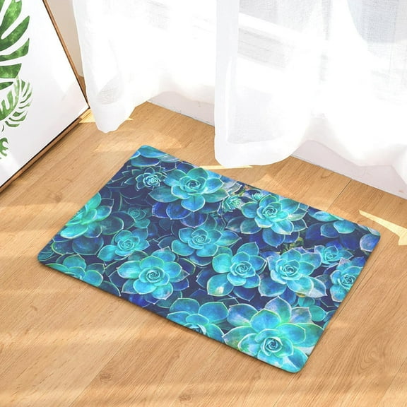 Floor Mat Printing Cactus Aloe Home Foor Mat Door Mat Polyester Fiber Bedroom Mat Indoor Anti-Slip Welcome Entrance Door Bathroom Mat for Kitchen Bathroom Gift