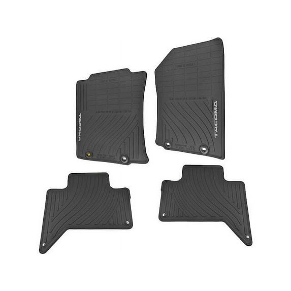 Floor Mat Set 4 Piece - Compatible with 2012 - 2014 Toyota Tacoma Crew Cab Pickup 2013