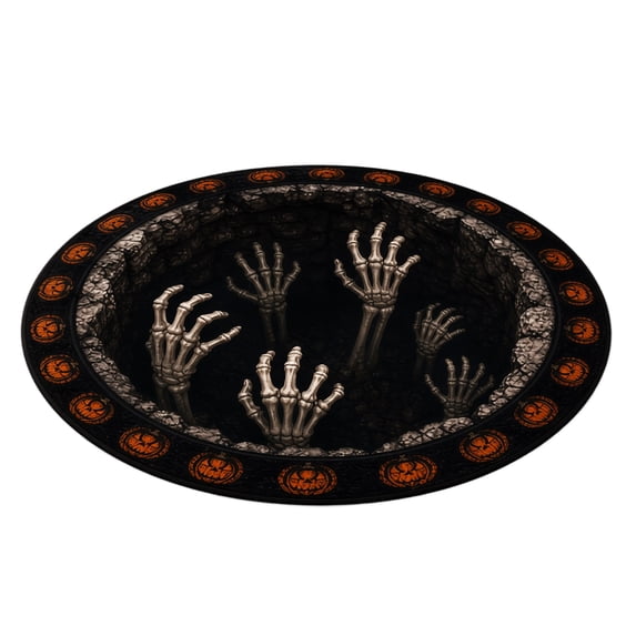 Floor Mat Spiral 3D Illusion Round Rug Halloween Decor for Indoor Outdoor Porch Entryway Haunted House Party Decorations Home Room Decor