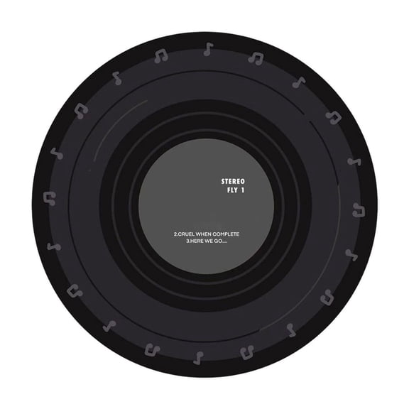 Floor Mat for Bedroom Living Room Absorbent Decorative Round Rug Novel Music Disc Pattern, Record Shape Gifts for Music Lovers (Gray)