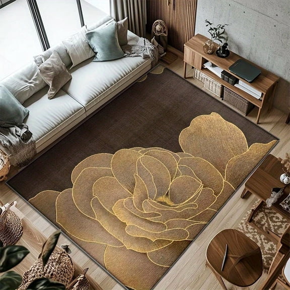 Floor MatUse Modern Carpet to Create Luxurious and Long-lasting Warmth in Your Home, Vintage Style Comfortable Mat, Suitable for Living Room, Bedroom, Office, and Kitchen, Floral Pattern Bosia Decor