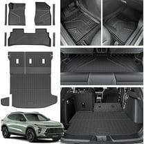 Floor Mats for 2024 2025 2026 Chevy Trax, All Weather Cargo Liner with Backrest Mat for Chevrolet Trax Accessories Including Door Sill Protector and Left Storage Mat