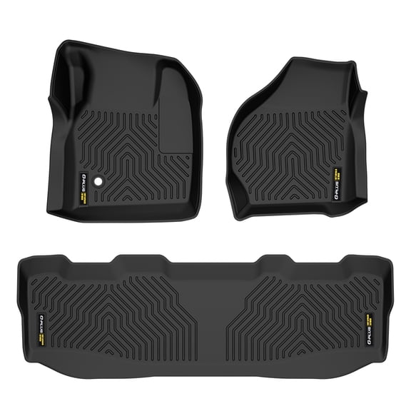 Floor Mats 3PCS Fit for Ford F250 F350 Super Duty Crew Cab Models 1999-2007,TPE Custom Fit All Weather Floor Liners 1st & 2nd Row Car Mats