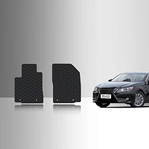 YHTAUTO All-Weather TPE Floor Mats For Lexus ES350 2007-2012 - Custom Fit Front & Back Set, Black, 3-Piece Liners