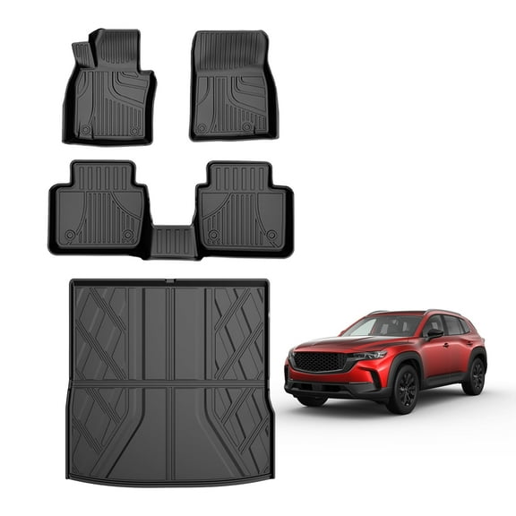 AOMSAZTO Floor Mats & Cargo Mats Fit for Mazda CX-50 2023-2025 - 1st & 2nd Row All Weather Protection Automotive Floor Liners Trunk Mat for CX-50 ,Custom Fit Car Mats