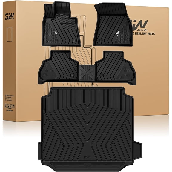 Floor Mats & Cargo Liner Custom Fit for BMW X5 2019-2024 2025 2026 40i/45e/50e/50i/M/M50i/M60i TPE All-Weather Full Set Heavy Duty Floor Liner and Trunk Mat Accessories (Only for 5 Passenger)