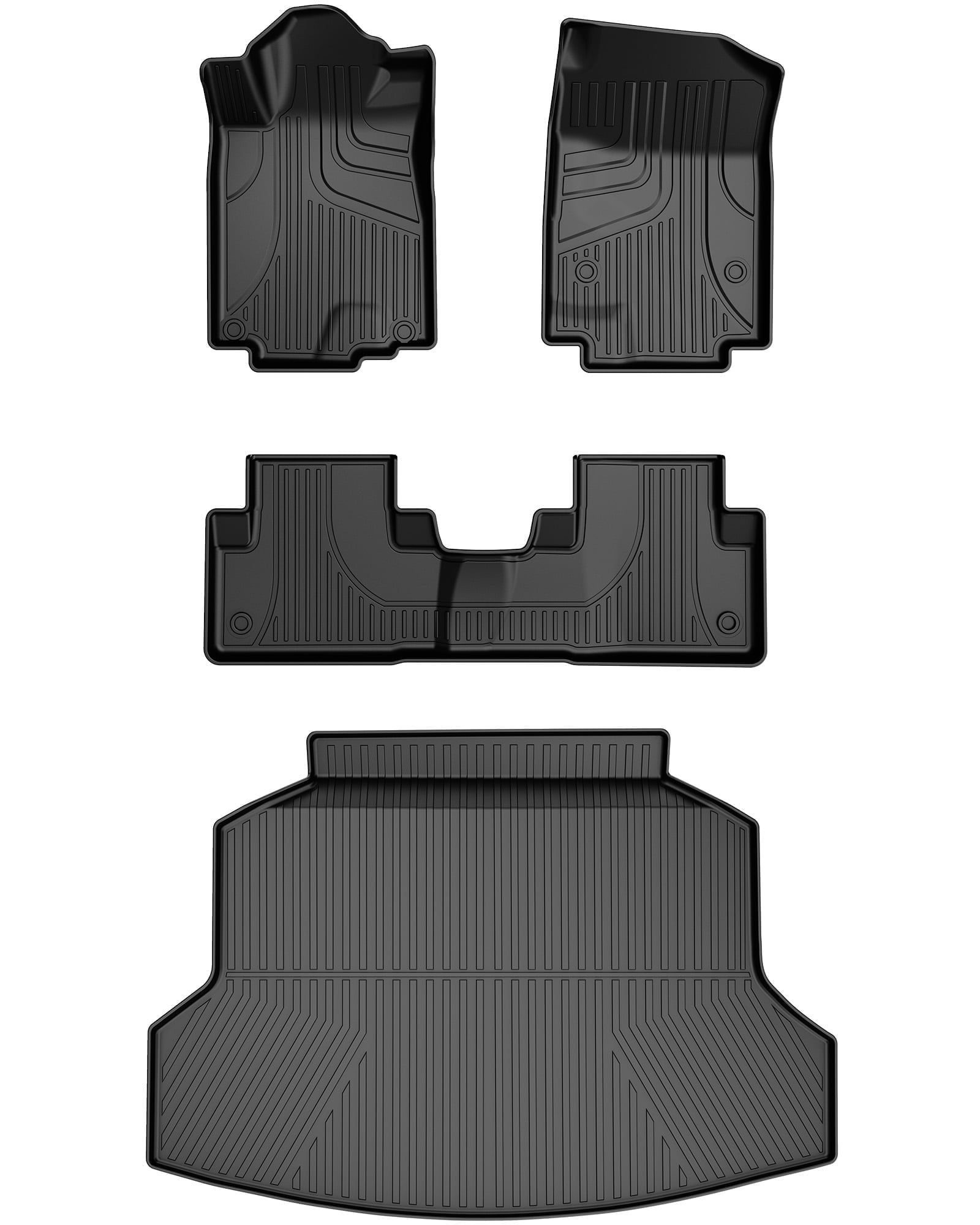 Floor Mats & Cargo Liner Fit for Honda CRV CR-V 2012-2016 LX, SE & EX (Not Fit EX-L & Touring Models) - All Weather Protection Car Floor Liners with Trunk Mat - 1st and 2nd Row Full Set Car Mat Black