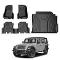 thumbnail image 1 of Floor Mats & Cargo Liner Fit for Jeep Wrangler JL 2018-2024 4 Door Sahara Rubicon with Subwoofer (Non JK or 4XE) All-Weather Wrangler Floor Liner for 1st, 2nd Row and Trunk Full Set Car Floor Liners, 1 of 9