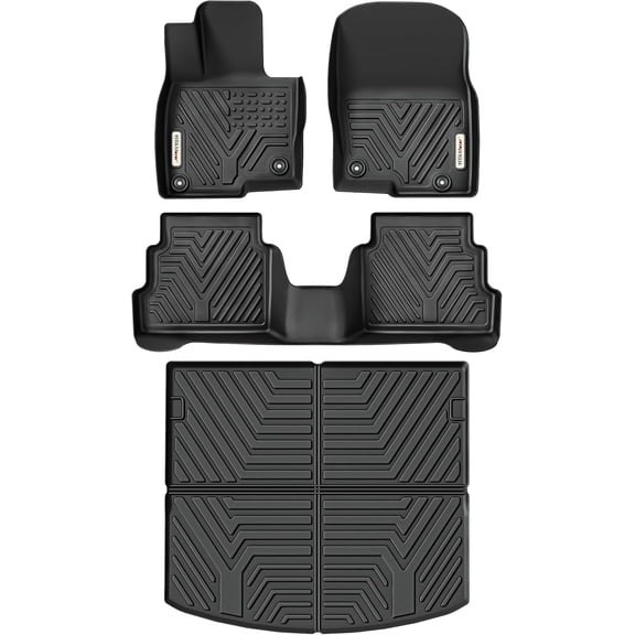 Floor Mats & Cargo Liner Fit for Mazda CX-5 2017-2025, TPE All Weather Custom Fit Floor Liners for Mazda CX5, 1st & 2nd Row and Trunk Liner Car Mats Set Accessories, Black