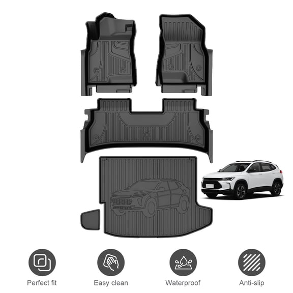 Floor Mats & Cargo Liner Fit for Chevrolet TRAX 2024-2026 All Weather TPE Heavy Duty Waterproof Full Set Car Protection Accessories