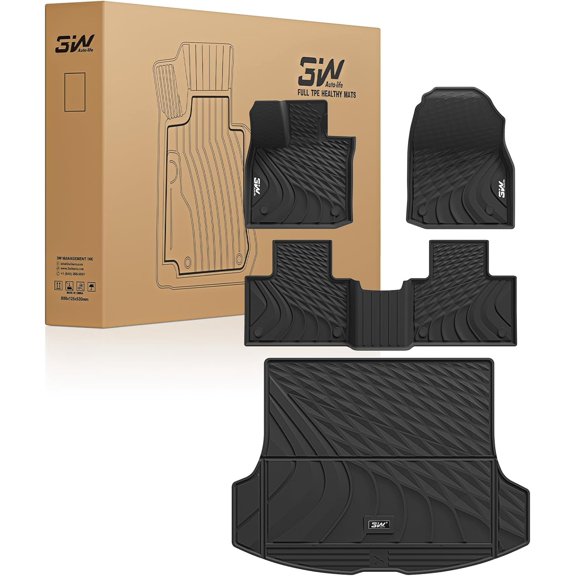 Floor Mats & Cargo Liner for RX/RX350/RX 350h/RX500h 2023 - 2025 2026 (Not fit RX450h+ PHEV), TPE All Weather Custom Fit Floor Liner & Trunk Mats 1st & 2nd Rows Car Mats & Cargo Mat, Black