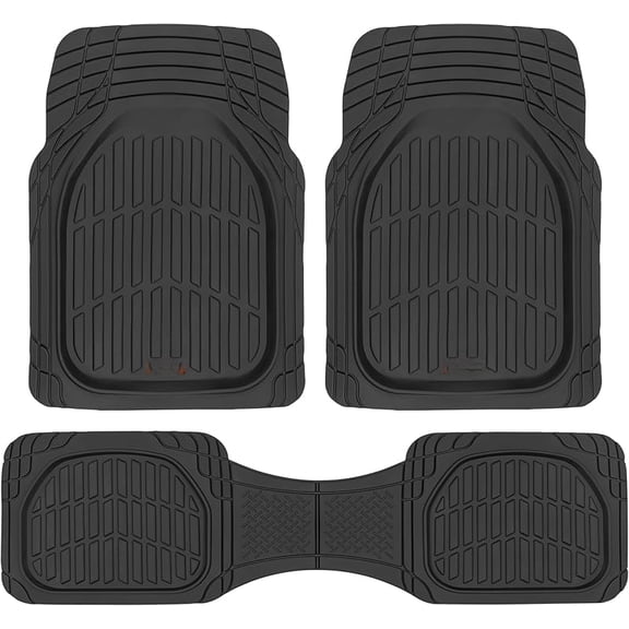 Floor Mats for Cars, Black Deep Dish All-Weather Car Mats, Waterproof Trim-to Fit Automotive Floor Mats for Cars Trucks SUV, Universal Floor Liner Car Accessories