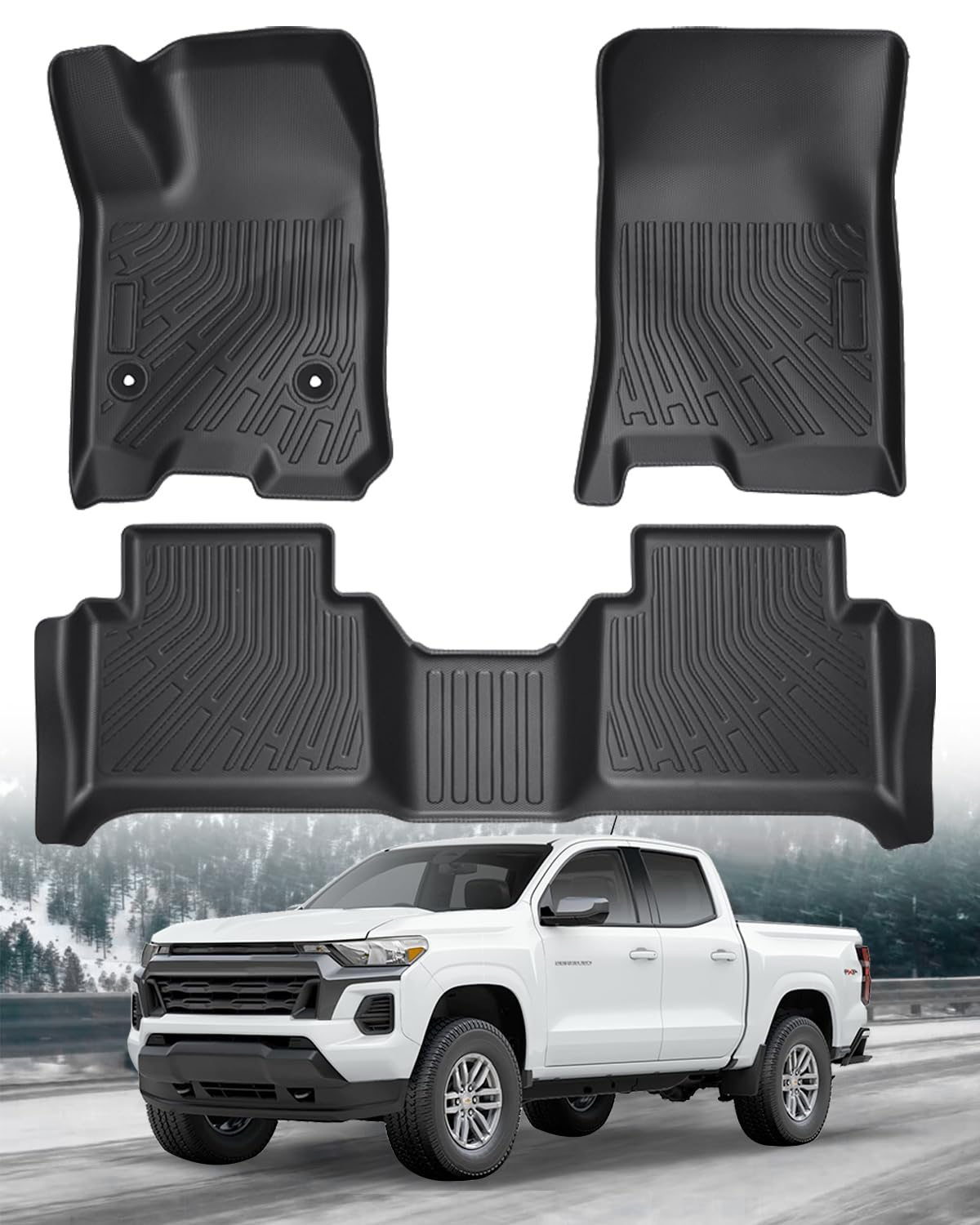 Floor Mats for Chevy Colorado/GMC Canyon 2025 2024 2023, All Weather