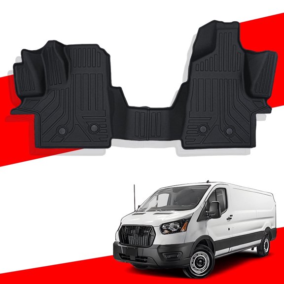 Floor Mats Compatible with 2022-2026 Ford Transit (All Models with Vinyl Floors) TPE All Weather Guard Protector Floor Liner for 2025 Transit Accessories