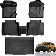 Floor Mats Compatible with Ford Bronco Sport 2021 2022 2023 2024 2025, Custom Fit All Weather TPE Rubber Bronco Sport Accessories Floor Liners Cargo Liner Cover Protector Full Sets