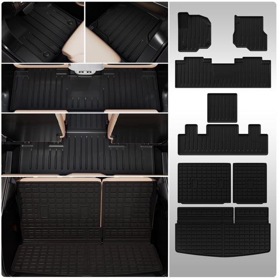 Bomely Floor Mats Compatible with 2018-2025 Ford Expedition (Not for Max or L Models) Cargo Mat Expedition 7 Seats Accessories