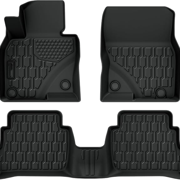 Floor Mats Compatible with Mazda CX-5 2017-2025, All Weather TPE Floor Liners, Custom Fit Car mats, 1st & 2nd Row, Black