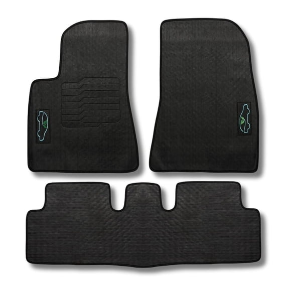 Floor Mats Custom Fit for 2017 to 2024 Tesla Model 3 - Front and Rear - All Weather - Black - ecoMats