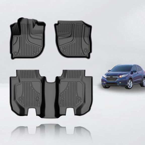 Floor Mats Fit for Honda HR-V HRV 2016-2022 - Front and Rear Row Liner Automotive Floor Mats - All-Weather Protection TPE Car Floor Liners HRV Accessories Black