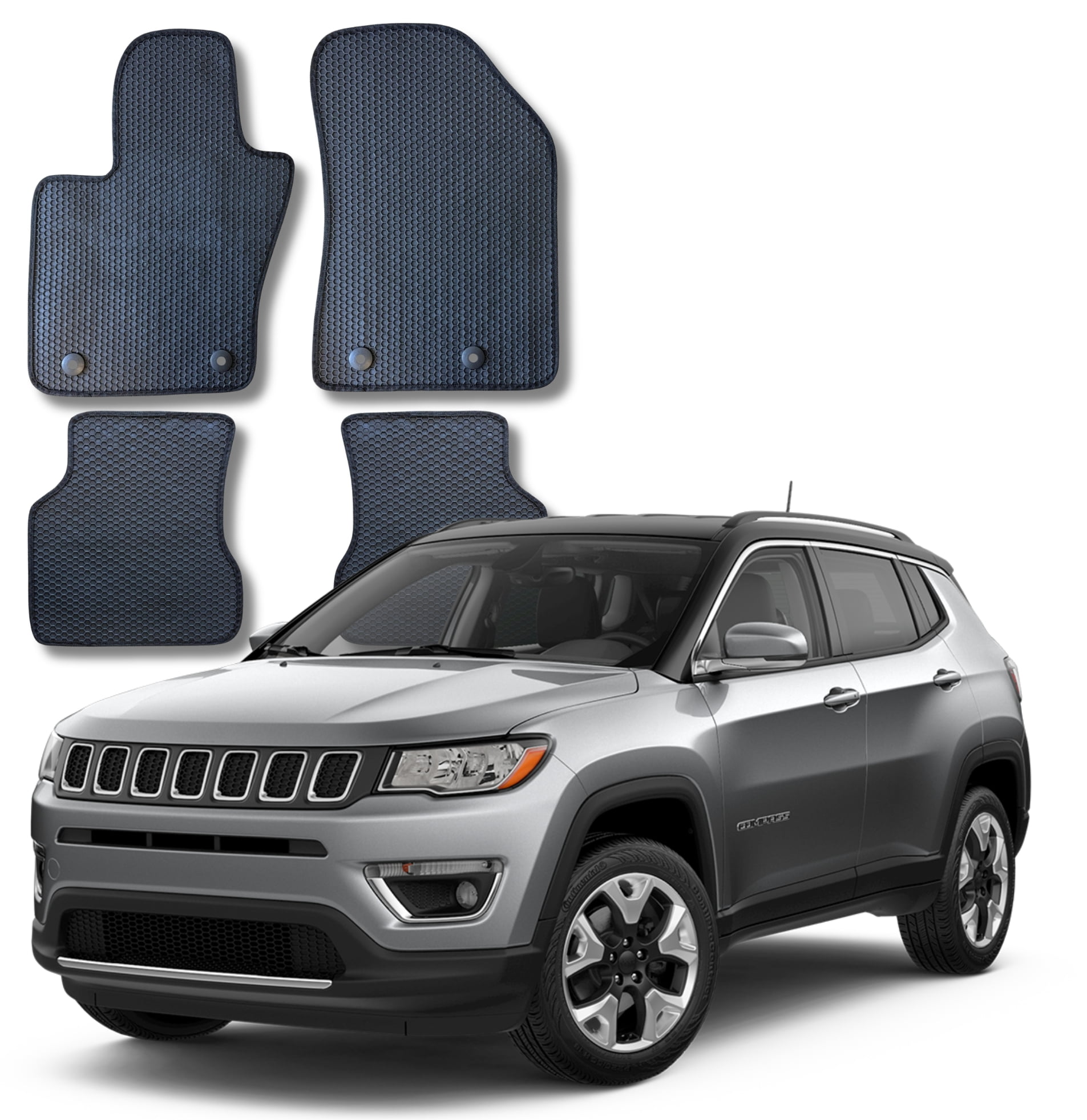 Floor Mats All Weather Fit for 2017 to 2026 Jeep Compass, Front and Rear Set