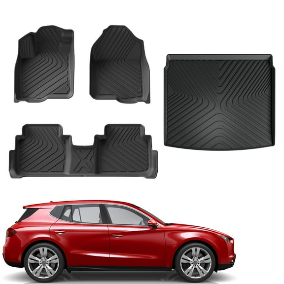 Floor Mats Fit for Honda CR-V 2023 2024 2025(Include Hybrid) TPE Fit Floor Liner 1st, 2nd Row and Trunk Full Set Car Mats Black Odorless Anti-Slip
